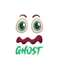 ghost emoji t shirt design, t shirt design.