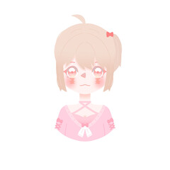 cartoon girl pastel colour