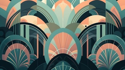 Flat Design Background with Detailed 1950s Art Style, Retro and Modern