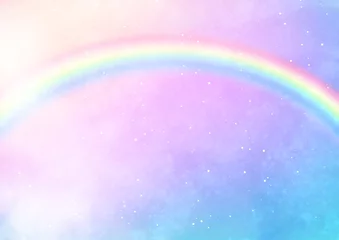 Foto op Plexiglas 綺麗な虹の水彩背景素材 © 戸塚 詩織