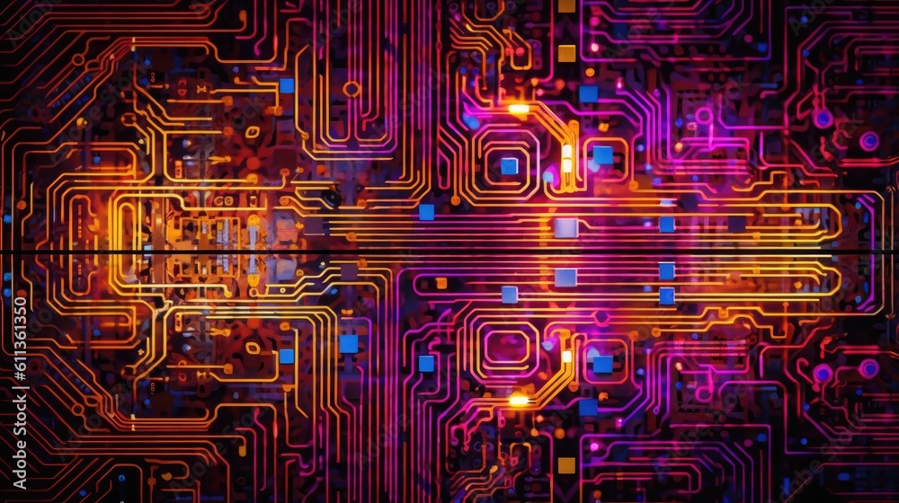 Wall mural abstract circuit cyberspace design created. circuit cyberspace. generative a