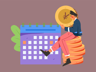 Business People Flat Vector Concept Operation Hand Drawn Illustration
