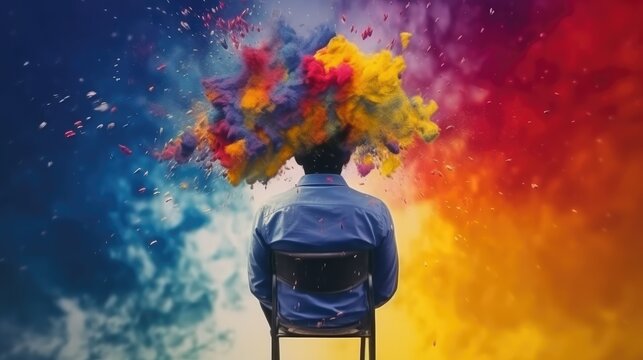 A person's concentration alone, expanding their vision for creative ideas.