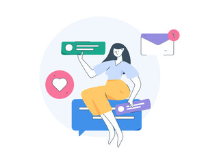 Business People Flat Vector Concept Operation Hand Drawn Illustration
