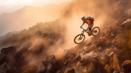Fototapeta na wymiar mountain bike on a mountain
