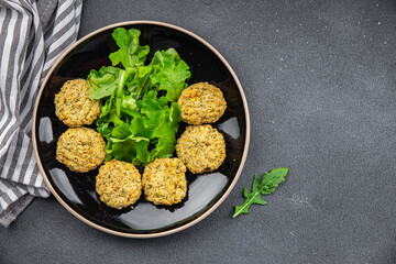 falafel food vegetable bean cutlets balls healthy meal food snack on the table copy space food background rustic top view  