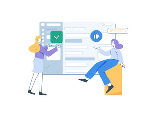 Business People Flat Vector Concept Operation Hand Drawn Illustration
