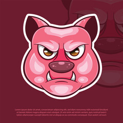 Angry cartoon face mascot vector illustration 