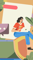 Business People Flat Vector Concept Operation Hand Drawn Illustration
