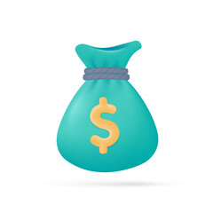 3D green money bag retirement savings ideas
