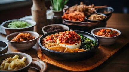 close up view of delicious asian food Generative AI, AI Generated