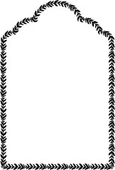 Multifoil Arch Leaf rectangular frame architectural window door laurel flower frame floral leaf borders natural botanical branches decoration wedding anniversary celebration beautiful arabesque