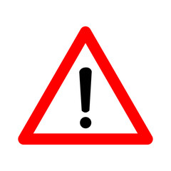 Dangerous area sign. Warning sign other danger. Red triangle sign with exclamation mark silhouette inside. Road sign. Attention. Danger zone.