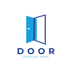 open door logo, simple logo vector illustration