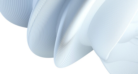 Abstract wavy shape made of little cylinders. 3d rendering. 