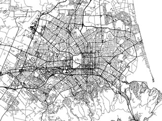Obraz premium Vector road map of the city of Christchurch in New Zealand on a white background.
