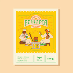 Ethiopia single origin coffee label