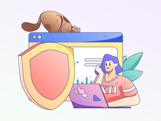 Business People Flat Vector Concept Operation Hand Drawn Illustration
