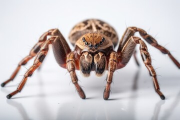 Illustration of a spider closeup isolated on white background. Generative AI