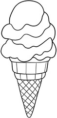 lineart ice cream clip art illustration
