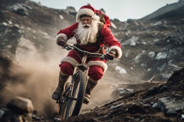 Radical Santa Claus - Christmas Concept - Illustration created with generative ai