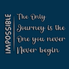 Impossible typography t shirt design with dark background, motivational typography t shirt design, vector quotes lettering t shirt design for print