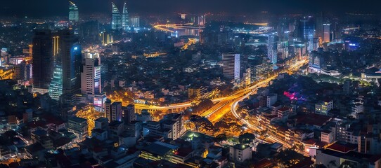 Fototapeta na wymiar City of Dreams. Mesmerizing Night Cityscape in an Abstract Background Generative AI illustrations