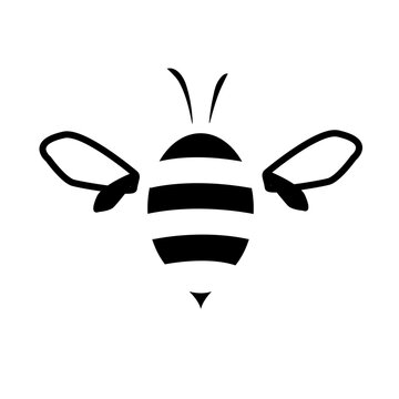 bumblebee vector logo. black and white bumblebee illustration