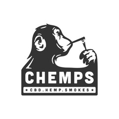 chemp monkey logo design vector © cetaa