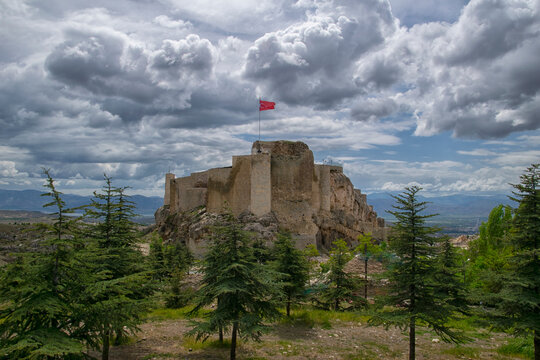Elazig Harput, Turkey - April 28, 2018 Turkey: Harput Castle in Artuklu Mesopotamia.