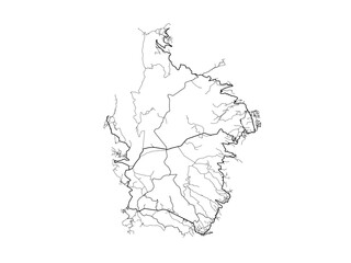 Vector road map of the city of  Flores in Portugal on a white background.