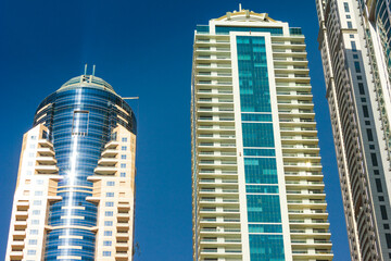  High rise buildings and streets in Dubai, UAE