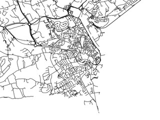 Vector road map of the city of  Lagos in Portugal on a white background.