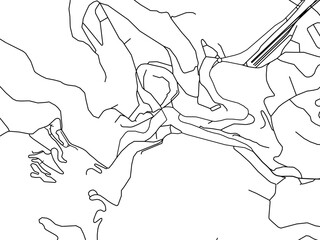 Vector road map of the city of  Sintra in Portugal on a white background.