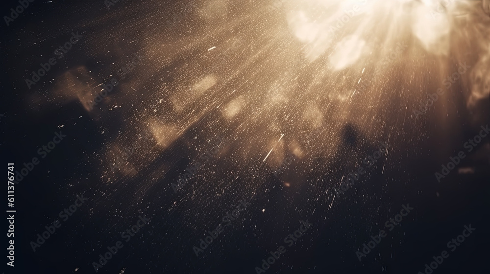 Poster Dust rays background. God rays in the textured air. Generated AI.