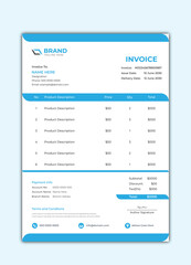 Minimal invoice template vector design