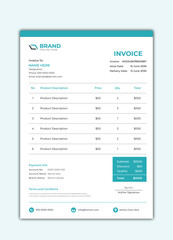 Invoice minimal design template. Bill form business invoice 