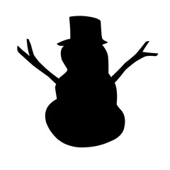 Snowman Silhouette Vector 