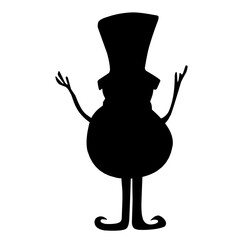 Snowman Silhouette Vector 