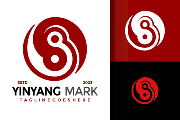 Letter S yinyang balance logo vector icon illustration