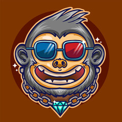 Fototapeta premium funky monkey looks so cool and trendy