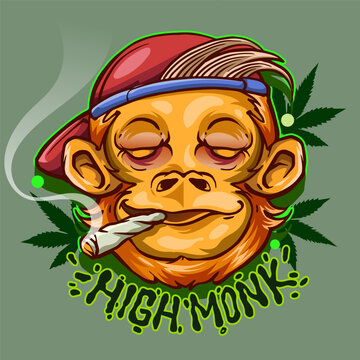 high monkey smoking weed