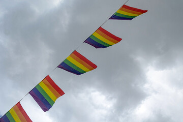rainbow flag in the sky