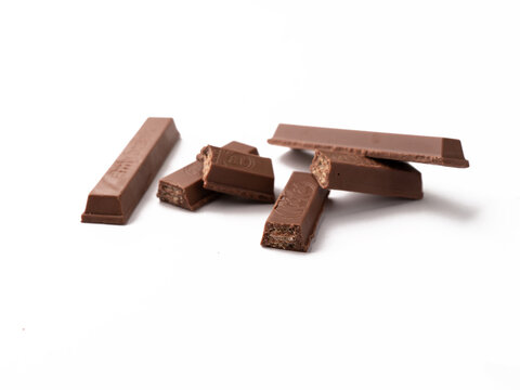 Assam, india - Augest 15, 2020 : Kitkat chocolate bar isolated stock image.