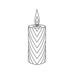 Icon of a burning wax candle on a white background.