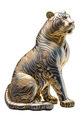 Tiger “made of gold Imari china, intricate, highly detailed, studio lighting, isolated PNG object