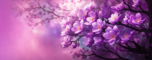 almond blossom bunch of flowers on a tree Light Pink color Created with generative AI