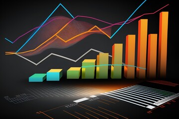 Fototapeta premium Increasing Graph Upward, charts climbing, increasing profits [Generative AI] 