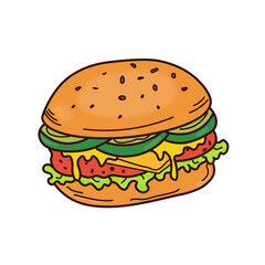 hamburger on a white