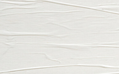 White blank crumpled and creased paper poster texture background